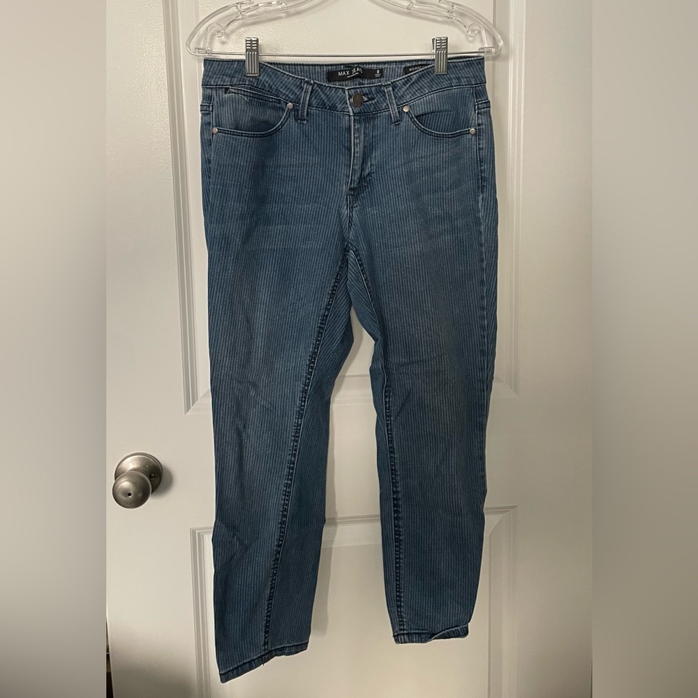 MAX JEANS MID-RISE CROP STRIPED DENIM - SIZE 8!